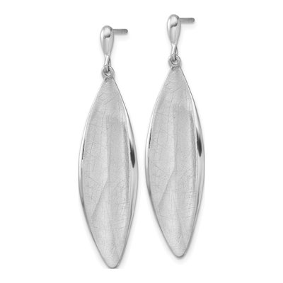 Sterling Silver Concave Oval Dangle Earrings – view 3