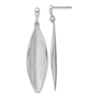 Sterling Silver Concave Oval Dangle Earrings