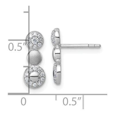 Sterling Silver CZ 3-Circles Dangle Earrings – view 4