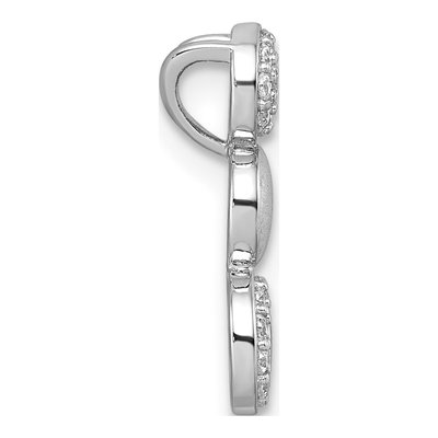 Sterling Silver CZ 3-Circles Slide Pendant – view 3