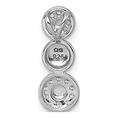 Sterling Silver CZ 3-Circles Slide Pendant – view 4