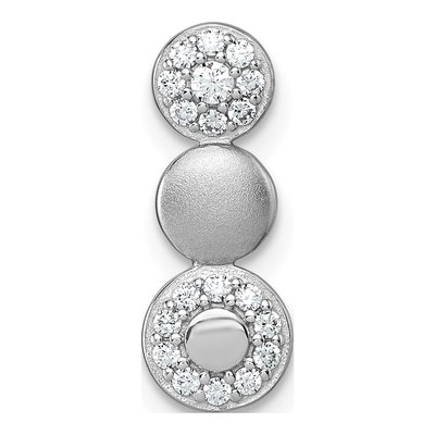 Sterling Silver CZ 3-Circles Slide Pendant