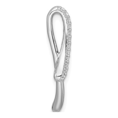 Sterling Silver CZ Ribbon Slide Pendant – view 3