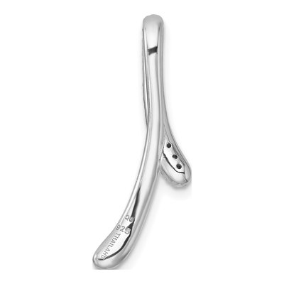 Sterling Silver CZ Ribbon Slide Pendant – view 4
