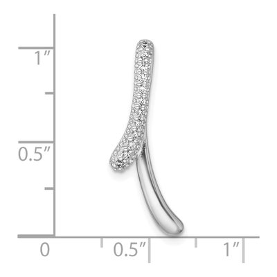 Sterling Silver CZ Ribbon Slide Pendant – view 5