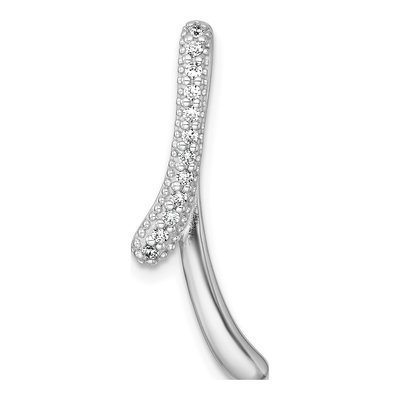Sterling Silver CZ Ribbon Slide Pendant