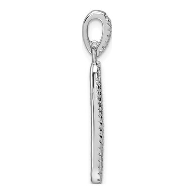 Sterling Silver CZ Oval Dangle Pendant – view 3