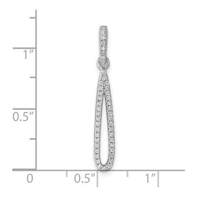 Sterling Silver CZ Oval Dangle Pendant – view 5