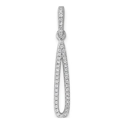 Sterling Silver CZ Oval Dangle Pendant