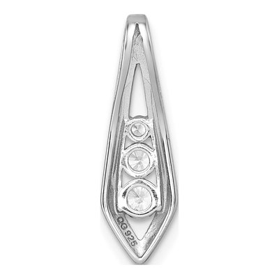 Sterling Silver CZ Kite Slide Pendant – view 4