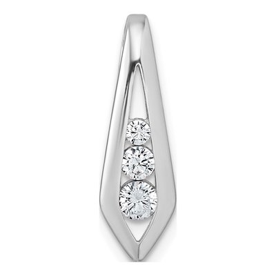 Sterling Silver CZ Kite Slide Pendant