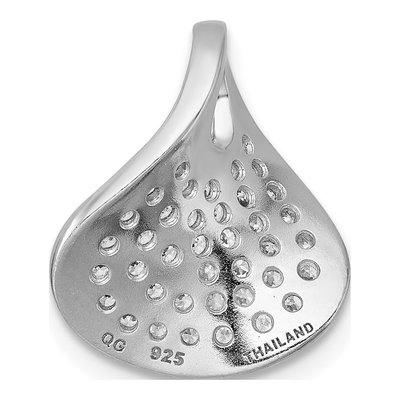 Sterling Silver CZ Curved Pendant – view 4