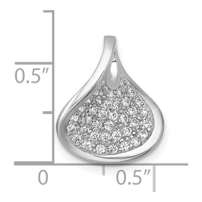 Sterling Silver CZ Curved Pendant – view 5