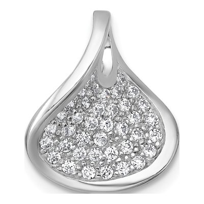 Sterling Silver CZ Curved Pendant