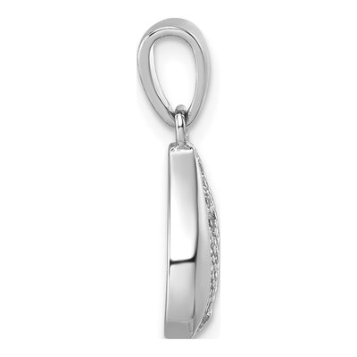 Sterling Silver CZ Pave Teardrop Pendant – view 3