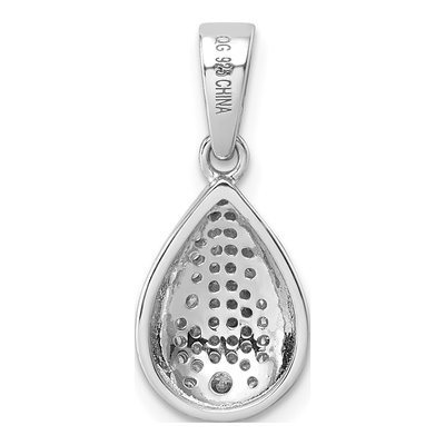 Sterling Silver CZ Pave Teardrop Pendant – view 4