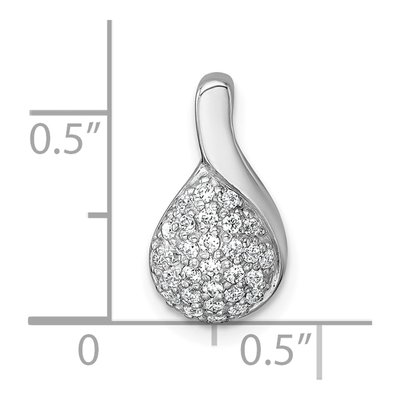 Sterling Silver CZ Teardrop Slide Pendant – view 5