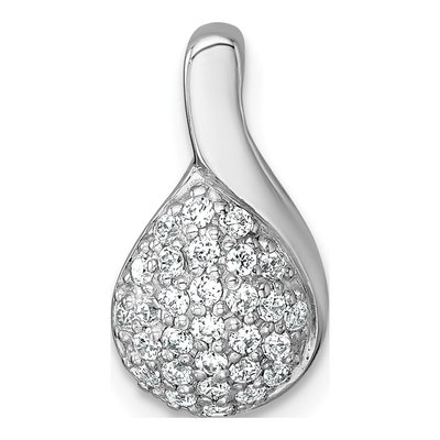 Sterling Silver CZ Teardrop Slide Pendant