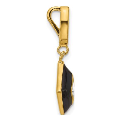 Gold-Plated Sterling Silver CZ Enamel Pendant – view 2