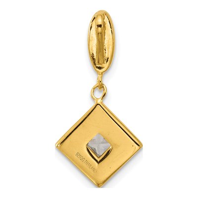 Gold-Plated Sterling Silver CZ Enamel Pendant – view 3