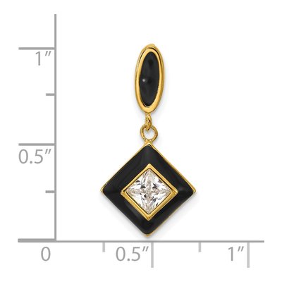 Gold-Plated Sterling Silver CZ Enamel Pendant – view 4
