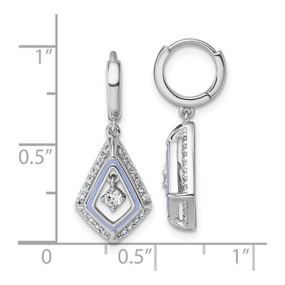 Sterling Silver CZ Enamel Kite Dangle Earrings – view 4