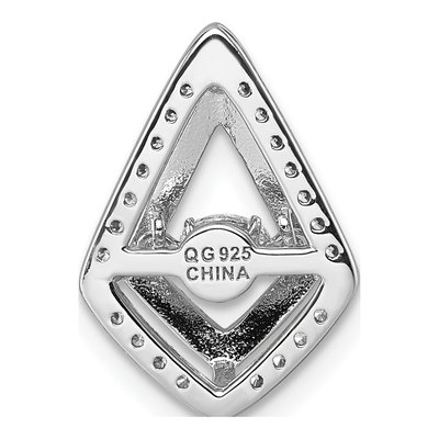 Sterling Silver CZ Kite Slide Pendant – view 4