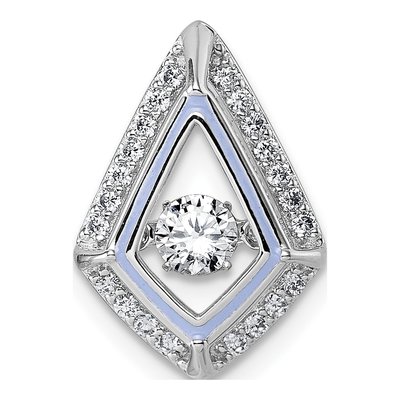Sterling Silver CZ Kite Slide Pendant