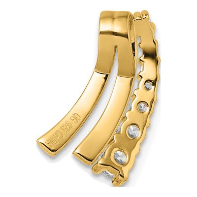 Gold-Plated Sterling Silver CZ Enamel Slide Pendant – view 4