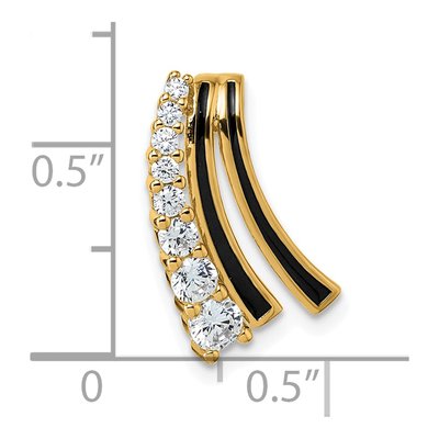 Gold-Plated Sterling Silver CZ Enamel Slide Pendant – view 5