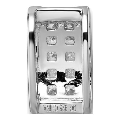 Sterling Silver CZ Pave Rectangle Slide Pendant – view 4