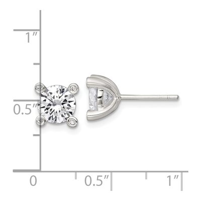 Sterling Silver CZ Stud Earrings – view 4