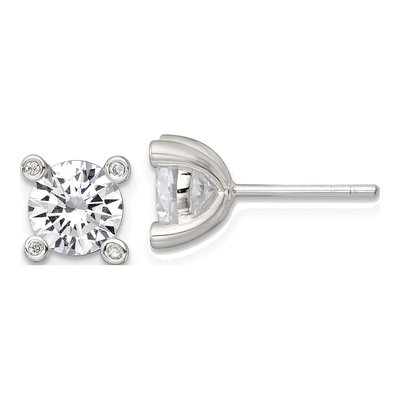 Sterling Silver CZ Stud Earrings