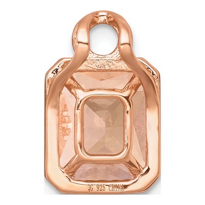 Rose Gold-Plated Sterling Silver CZ Glass Halo Slide Pendant – view 4