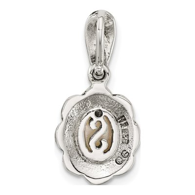 Sterling Silver Mother of Pearl Marcasite Pendant – view 3
