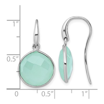 Sterling Silver Green Chalcedony Dangle Earrings – view 4