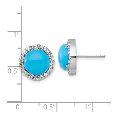 Sterling Silver CZ Halo Stud Earrings – view 4