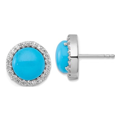 Sterling Silver CZ Halo Stud Earrings