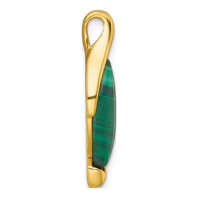 Gold-Plated Sterling Silver Malachite Marquise Slide Pendant – view 3