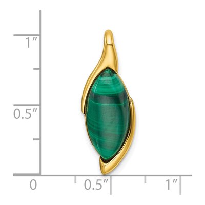 Gold-Plated Sterling Silver Malachite Marquise Slide Pendant – view 5