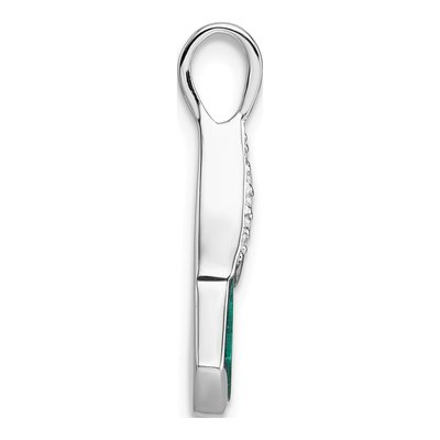 Sterling Silver CZ Malachite Fan Pendant – view 3