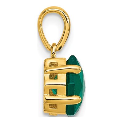 Gold-Plated Sterling Silver Hexagon Green Chalcedony Pendant – view 3