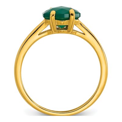 Gold-Plated Sterling Silver Green Chalcedony Hexagon Ring – view 3