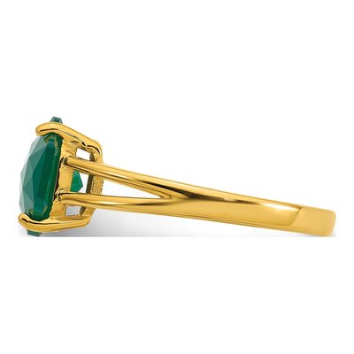 Gold-Plated Sterling Silver Green Chalcedony Hexagon Ring – view 4