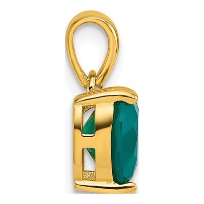 Gold-Plated Sterling Silver Green Chalcedony Heart Pendant – view 3
