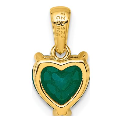 Gold-Plated Sterling Silver Green Chalcedony Heart Pendant – view 4
