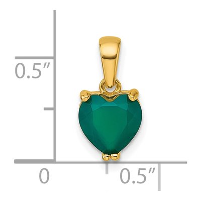 Gold-Plated Sterling Silver Green Chalcedony Heart Pendant – view 5