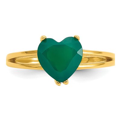 Gold-Plated Sterling Silver Heart Chalcedony Ring – view 5