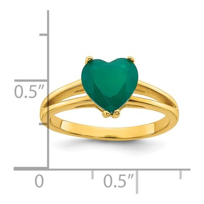 Gold-Plated Sterling Silver Heart Chalcedony Ring – view 6