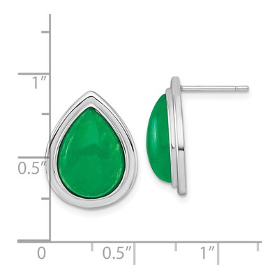 Sterling Silver Jade Quartz Pear Stud Earrings – view 4